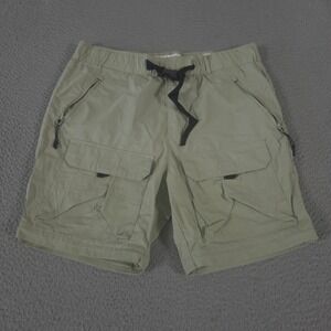 PacSun Shorts Mens Medium Green Relaxed Cargo Cotton Nylon Webbing Belt Utility